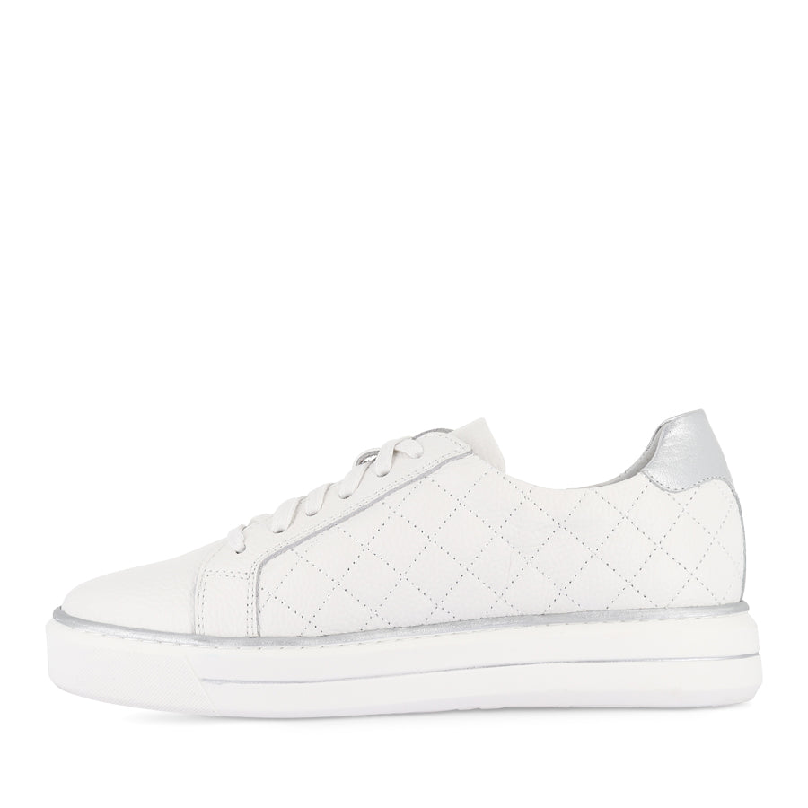 KOZIE W - WHITE-SILVER TUMBLE LEATHER