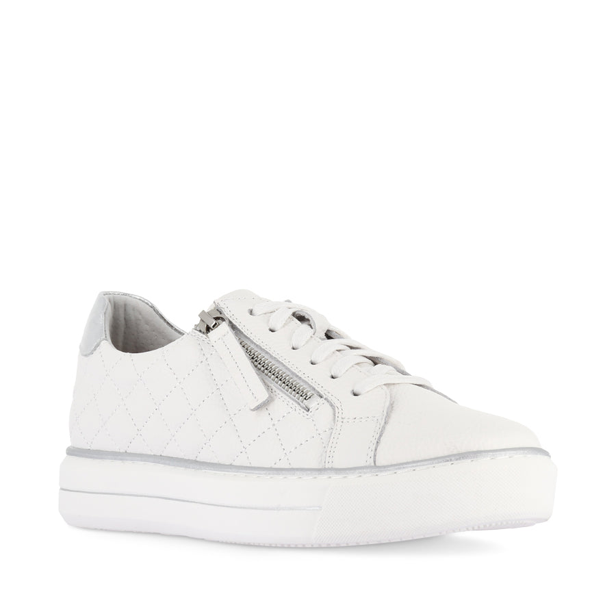 KOZIE W - WHITE-SILVER TUMBLE LEATHER