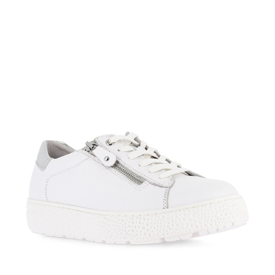 OCEANNE XW - WHITE SILVER LEATHER