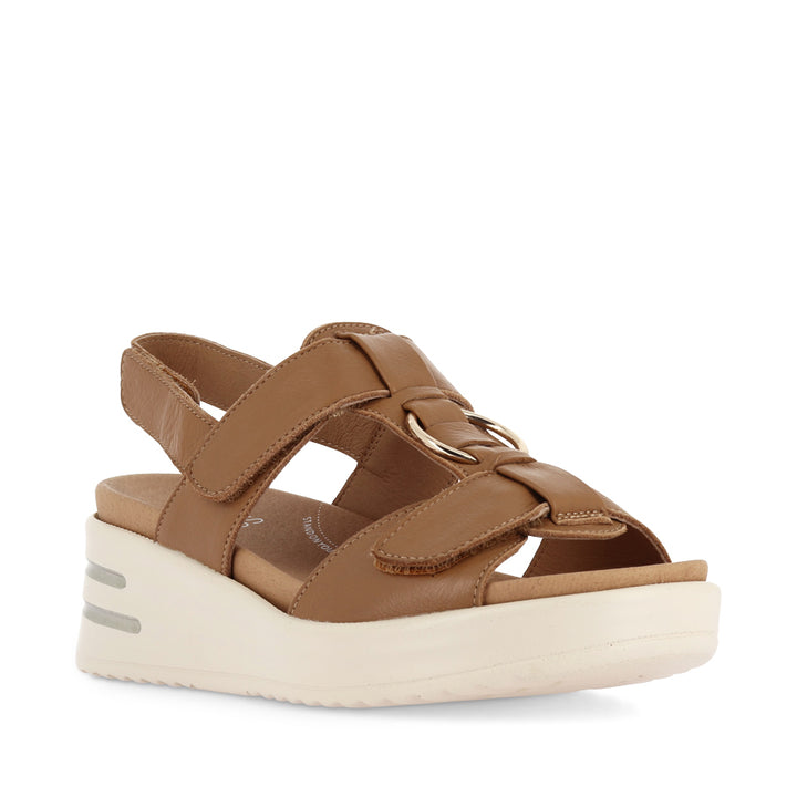 SASSON XW - DK TAN LEATHER/VANILLA SOLE