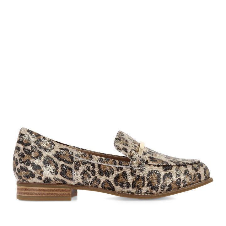 TUBBIE XF - TAUPE-GOLD LEOPARD LEATHER