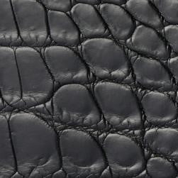 Black Reptile Emboss Leather