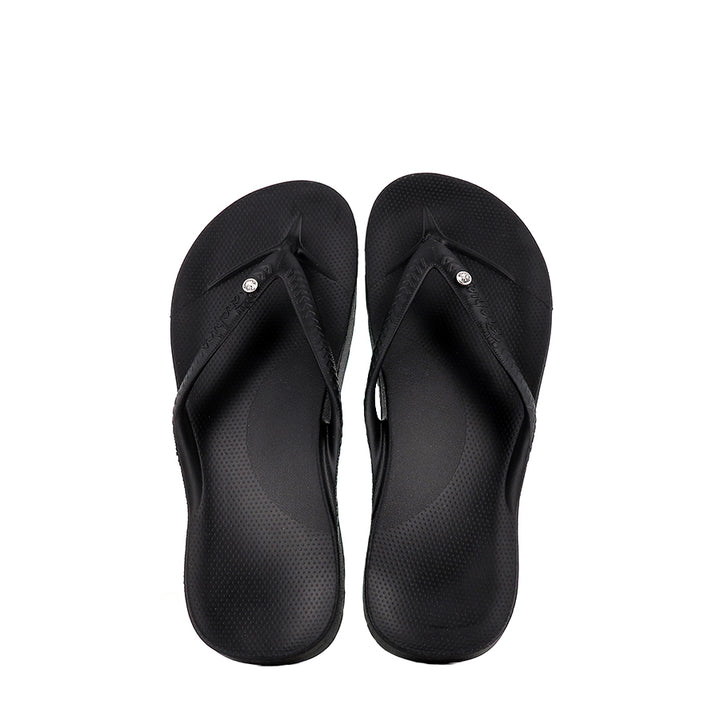 ARCH SUPPORT THONGS - BLACK CRYSTAL