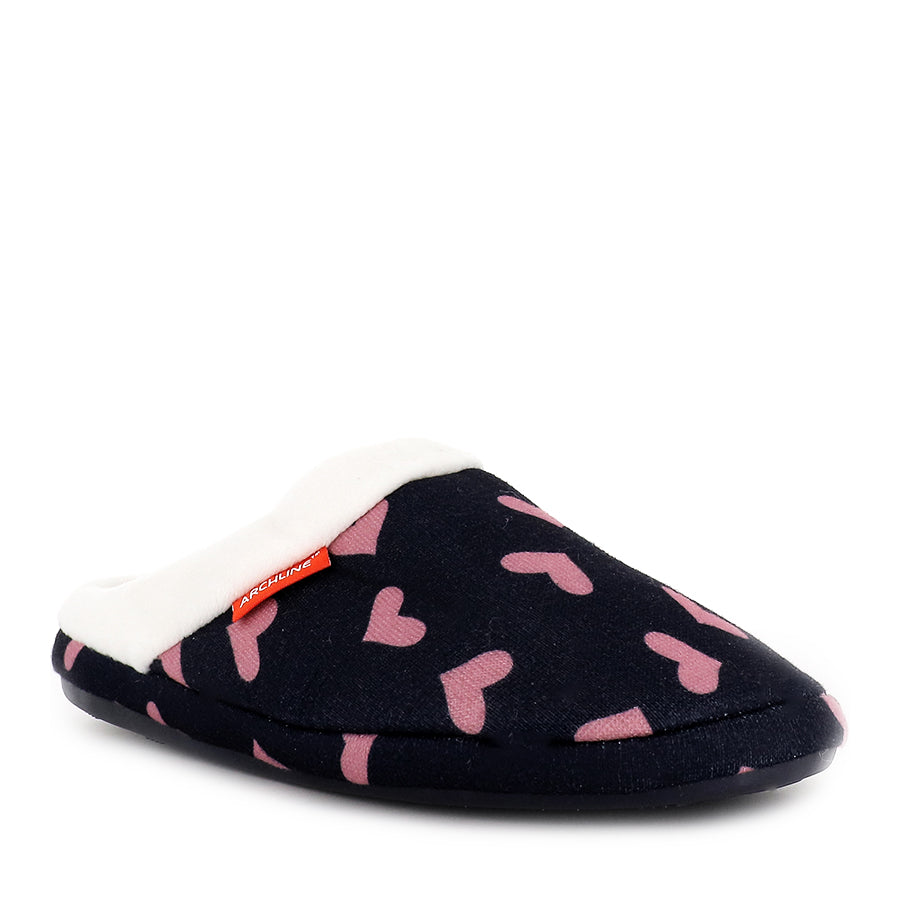 KALLI SLIP ON - NAVY PINK HEARTS