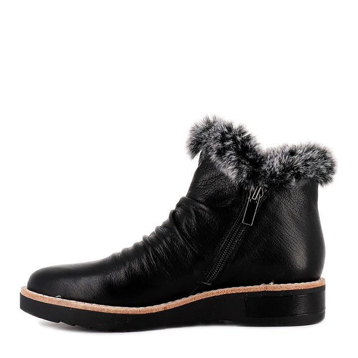 ROLLINZ - BLACK LEATHER GREY FUR