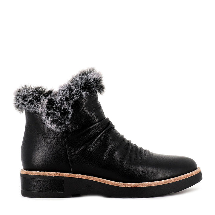 ROLLINZ - BLACK LEATHER GREY FUR