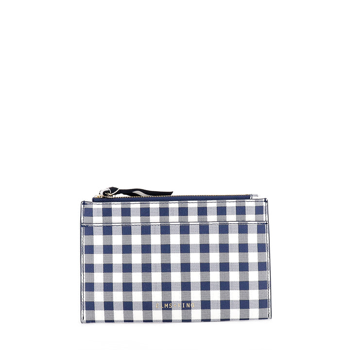 NEW YORK COIN PURSE - NAVY GINGHAM
