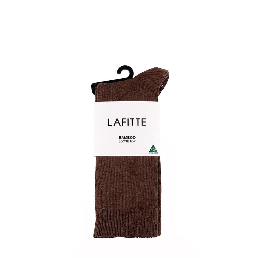 BAMBOO LOOSE TOP SOCKS - CHOCOLATE