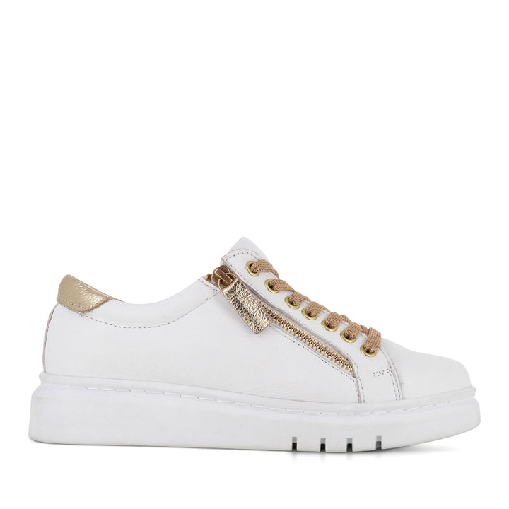 TATTER FRESH - WHITE/GOLD LEATHER