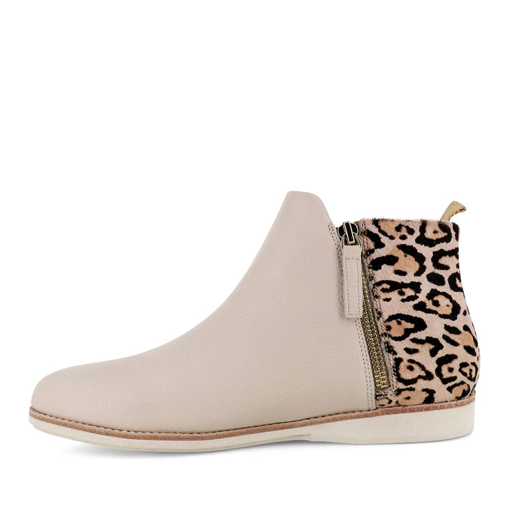 SIDEZIP BOOT - BONE LEATHER/NEUTRAL LEOPARD PONY