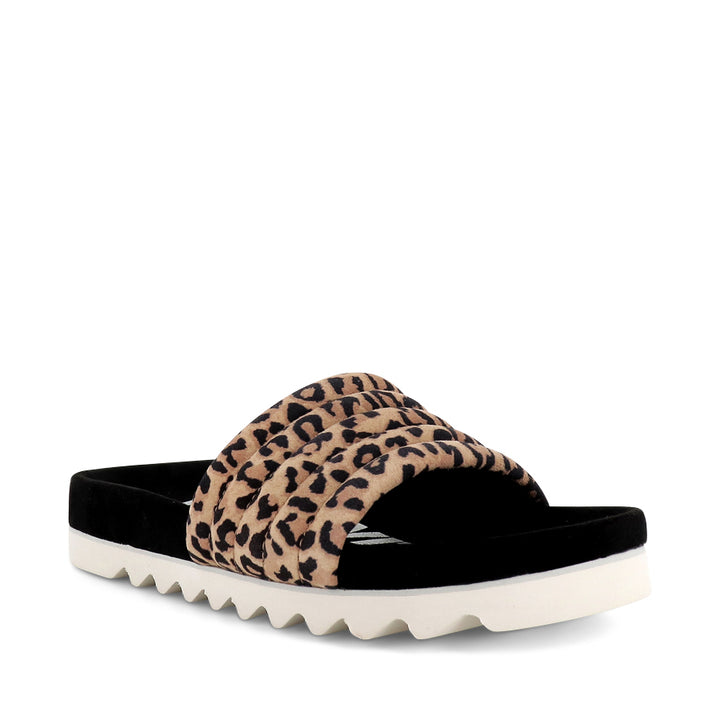 SLIDE TOOTH WEDGE - LEOPARD BLACK SUEDE