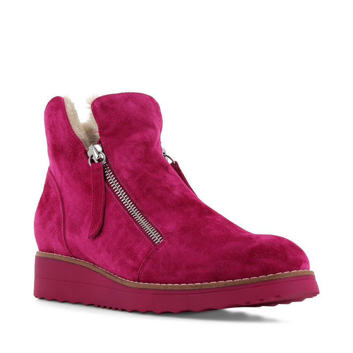 OPAL - DARK FUCHSIA SUEDE/BEIGE FUR