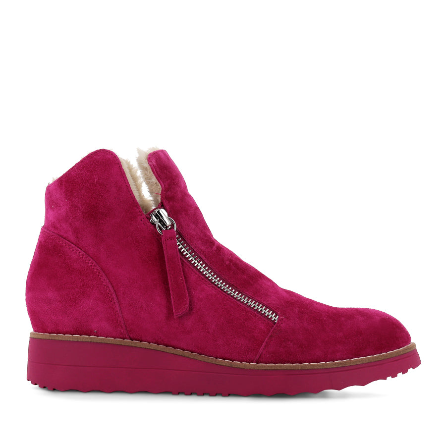 OPAL - DARK FUCHSIA SUEDE/BEIGE FUR