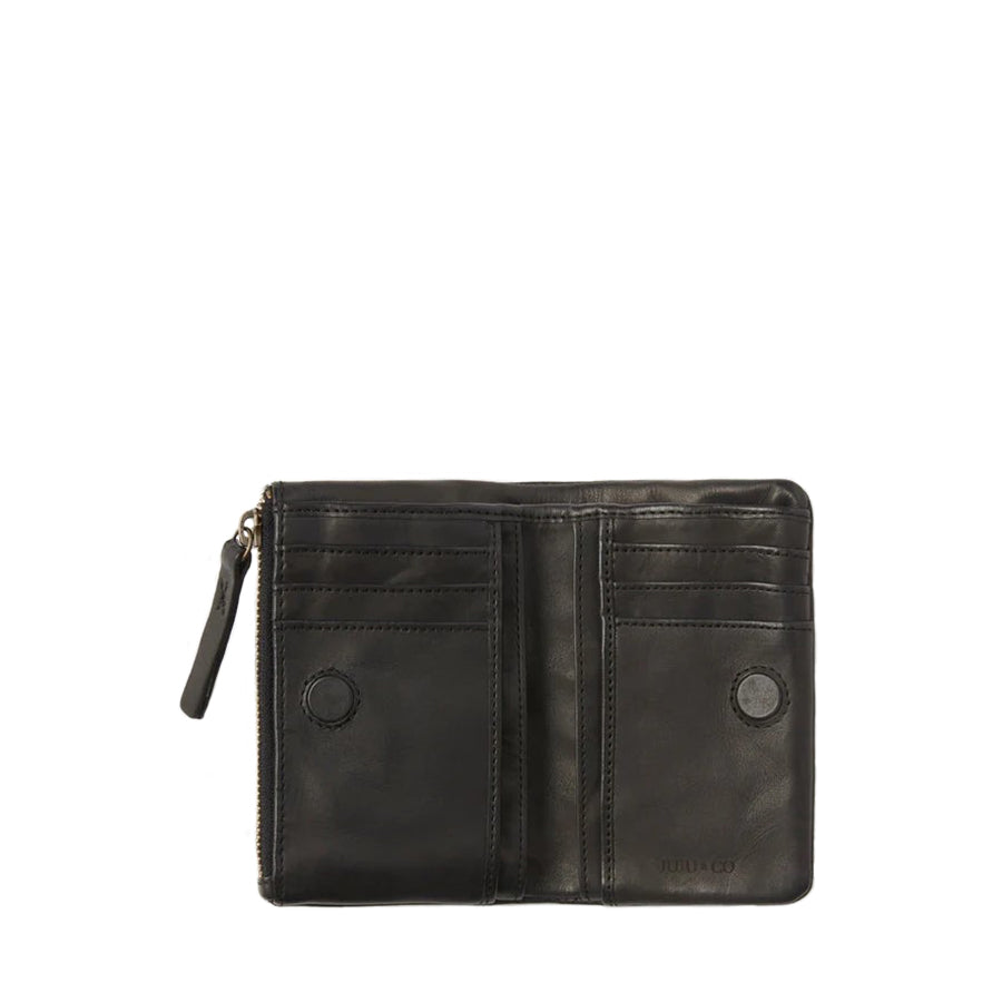 WALLET CAPRI SMALL - BLACK LEATHER